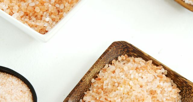 Himalayan Pink Salt in Wooden and Ceramic Bowls - Download Free Stock Images Pikwizard.com