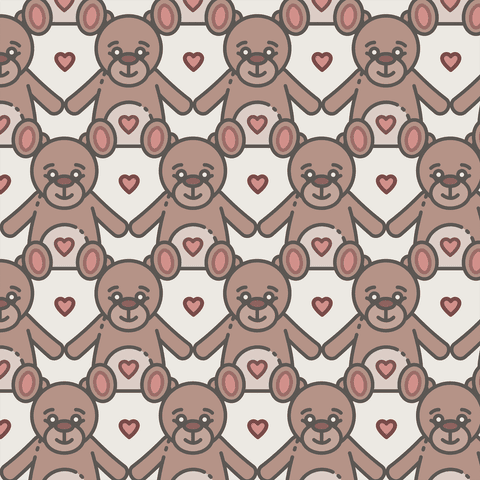 Transparent Pattern of Teddy Bears and Hearts for Valentine's Designs - Download Free Stock Videos Pikwizard.com