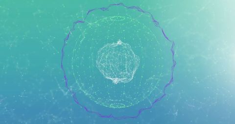 Digital sphere with innovative network on gradient background