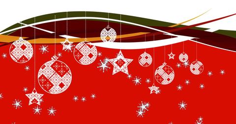 Festive Christmas Decorations on Vibrant Red Background - Download Free Stock Images Pikwizard.com