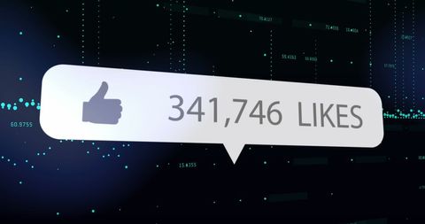 Digital Interface with Social Media Likes Counter - Download Free Stock Images Pikwizard.com