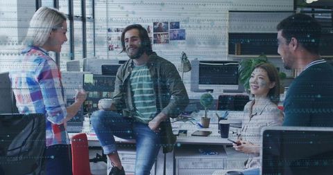 Team of Professionals Brainstorming Collaboration in Modern Office Space