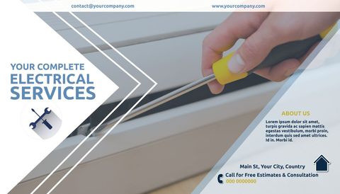 professional electrical services flyer with modern design - Download Free Stock Templates Pikwizard.com