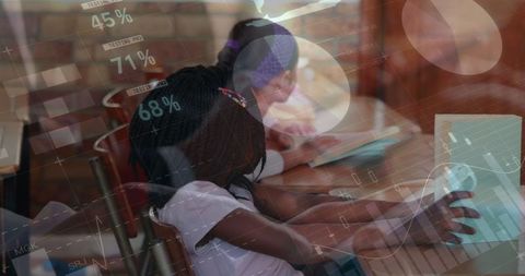 Data Overlay on Students Focused in Classroom Creating Insights