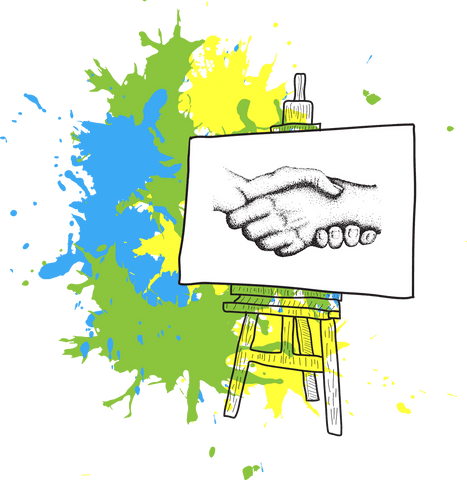 creative transparent handshake art with colorful splatter - Download Free Stock Videos Pikwizard.com