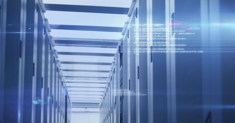 Futuristic Data Center with Flowing Digital Information - Download Free Stock Images Pikwizard.com