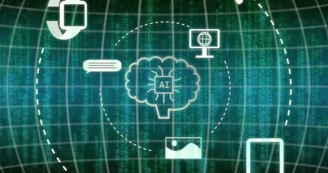 Digital Brain Circuitry with AI Symbol and Binary Code - Download Free Stock Images Pikwizard.com