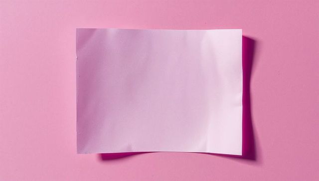 Blank sheet on pink background minimalist composition