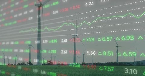 Renewable Energy Concept with Stock Market Analytics