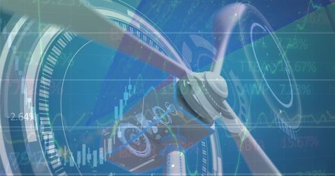 Integration of wind energy and global finance conceptual image