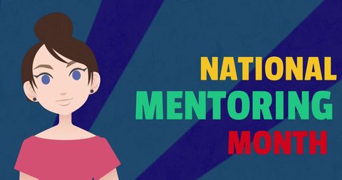 National Mentoring Month Celebration with Illustrated Woman - Download Free Stock Images Pikwizard.com