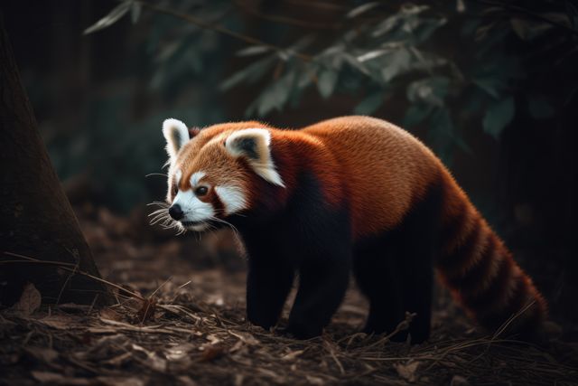 Close up of red panda in forest, created using generative ai technology - Download Free Stock Photos Pikwizard.com