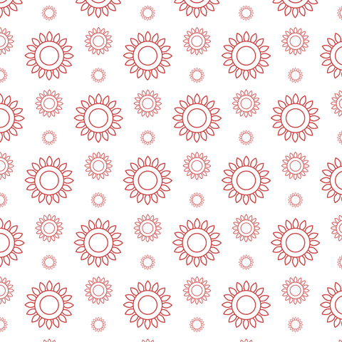 Red floral pattern on transparent background seamless design