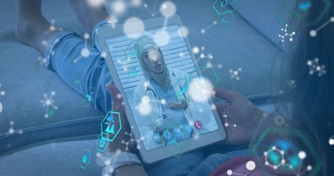 Telemedicine Consultation with Biracial Female Doctor on Digital Tablet