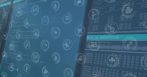 Digital Interface with Data Processing Icons - Download Free Stock Images Pikwizard.com