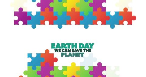 Colorful Puzzle Design for Earth Day Celebration