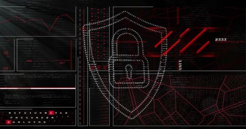Cybersecurity Shield Protects Digital Data With Technology Background - Download Free Stock Images Pikwizard.com