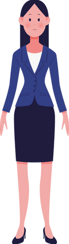 Transparent illustration of businesswoman in office attire on white