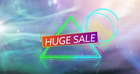 Vivid Huge Sale Banner Colorful Geometric Advertisement - Download Free Stock Images Pikwizard.com