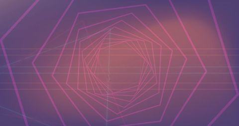 Futuristic Neon Tunnel with Vibrant Pink Geometric Shapes - Download Free Stock Images Pikwizard.com