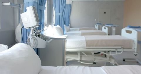 Empty Hospital Ward with Freshly Made Beds - Download Free Stock Images Pikwizard.com