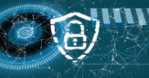 Digital Security Concept with Shield and Padlock Symbol - Download Free Stock Images Pikwizard.com