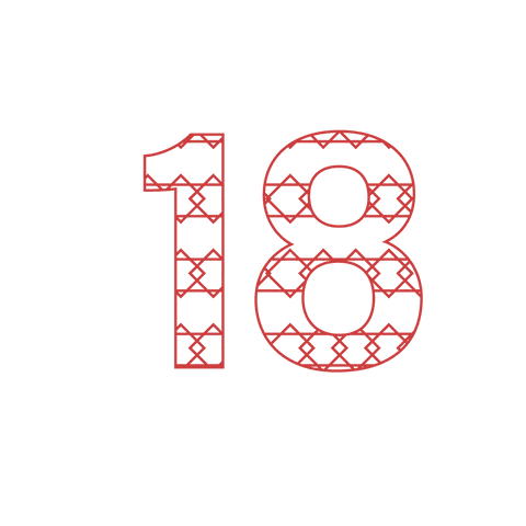 Transparent Number 18 Design with Decorative Shapes in Red - Download Free Stock Videos Pikwizard.com
