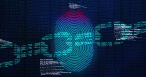 Digital Fingerprint with Blockchain Code Technology Background - Download Free Stock Images Pikwizard.com