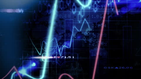 Innovative Financial Technology Graphs on Digital Interface