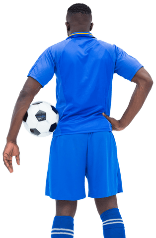 Transparent Background African Football Player Holding Soccer Ball