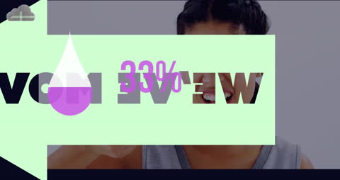 Digital Data Overlaying Happy Woman Eating