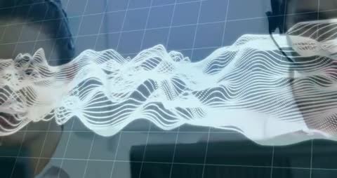 Audio Engineers Analysis Sound Waveform on Digital Grid