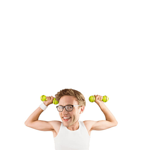 Transparent PNG of Smiling Man Lifting Dumbbells in Exercise Pose - Download Free Stock Videos Pikwizard.com