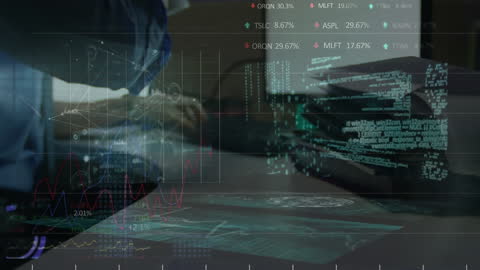 Data Analysis Concepts with Businessman's Hands