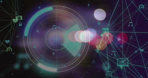 futuristic interface with digital technology and network connections - Download Free Stock Images Pikwizard.com