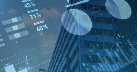 Data Analysis Overlay on Modern Skyscraper - Download Free Stock Images Pikwizard.com