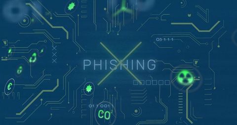 Cybersecurity Phishing Alert with Futuristic Digital Interface