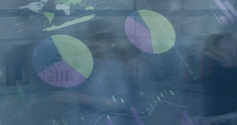 dynamic financial data overlay in modern office environment - Download Free Stock Images Pikwizard.com