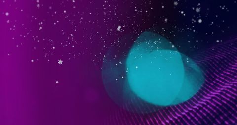 Abstract Winter Snowflakes on Violet Background