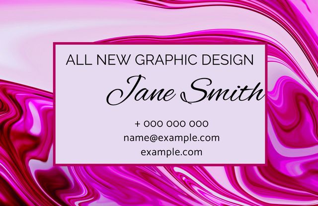 Vibrant Pink Marble Business Card Template - Download Free Stock Templates Pikwizard.com