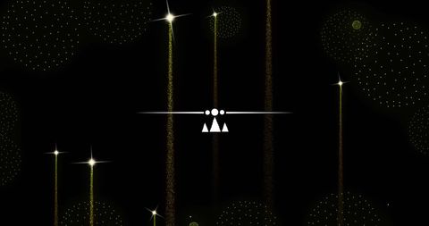 Abstract Design with Festive Fireworks on Black