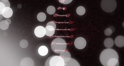 Animated DNA Helix with Lens Flares and Abstract Background