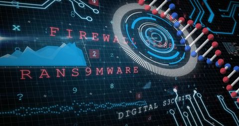 dna helix and cybersecurity abstract interface - Download Free Stock Images Pikwizard.com