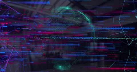 Digital network visualization with graphs and data lines