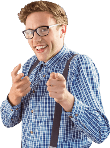 Smiling Hipster with Glasses Wearing Transparent Santa Hat - Download Free Stock Videos Pikwizard.com