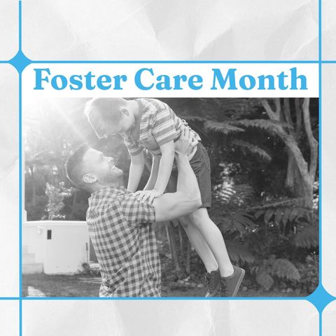 Fatherly bonding in park celebrating foster care month