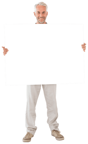 senior man smiling holding large transparent blank poster - Download Free Stock Videos Pikwizard.com