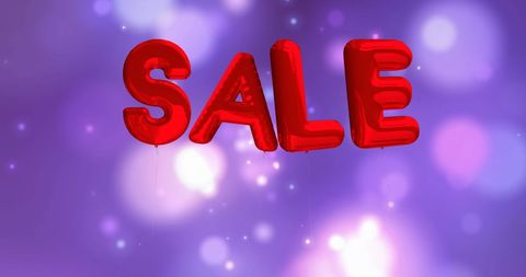 Red Balloon SALE Text on Vibrant Purple Background - Download Free Stock Images Pikwizard.com