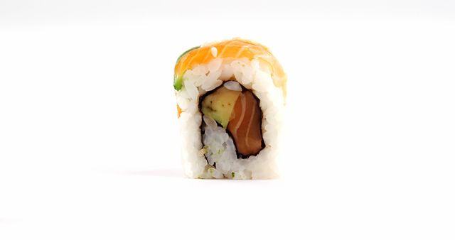 Close-Up of Fresh Sushi Roll with Salmon, Avocado, and Rice - Download Free Stock Images Pikwizard.com