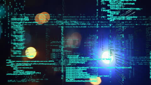 Abstract Digital Data Processing in Blue Hue